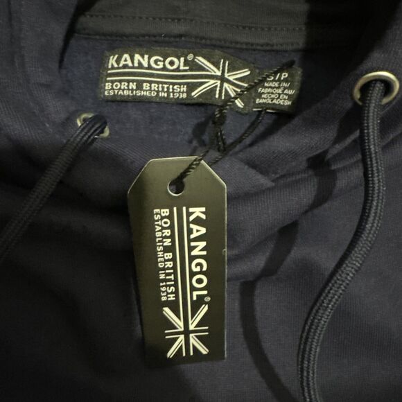 NWT Men’s Kangol Navy Blue/Pink/Light Pink Pullover Hoodie Sweatshirt Size Small - Picture 2 of 4